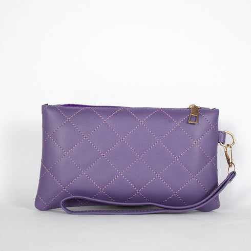 Rhombus Embroidery Accessories Pouch